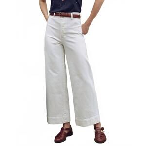 NEW THE GREAT. seafair wide leg jean in true white